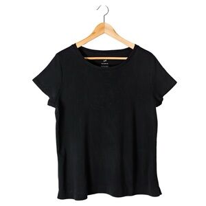 J. Jill Women’s Pima Cotton Tee; Black; Medium